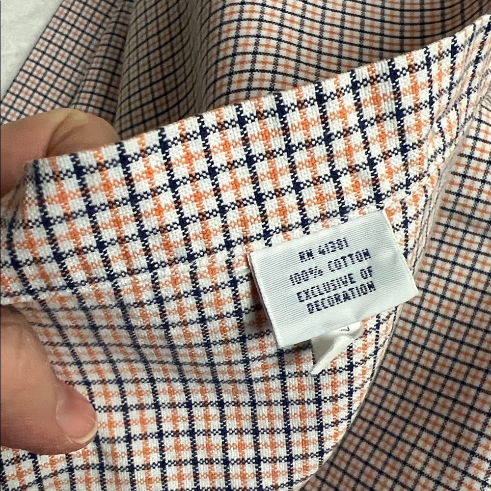 Ralph Lauren custom fit blue orange and white plaid button down shirt S - Picture 8 of 13